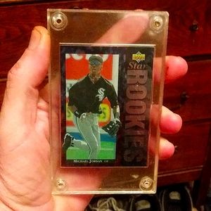Upper deck Michael Jordan white sox rookie card.